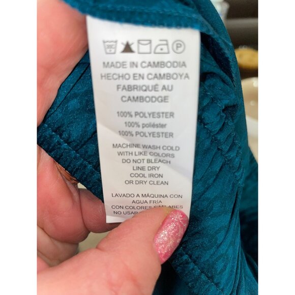 NWT Michael Michael Kors Womens Teal Wide-Leg Silky Pants Size M - Picture 4 of 8